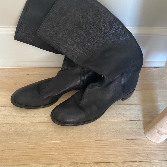 Prada black leather high boots size11 41.5 - Picture 3 of 5